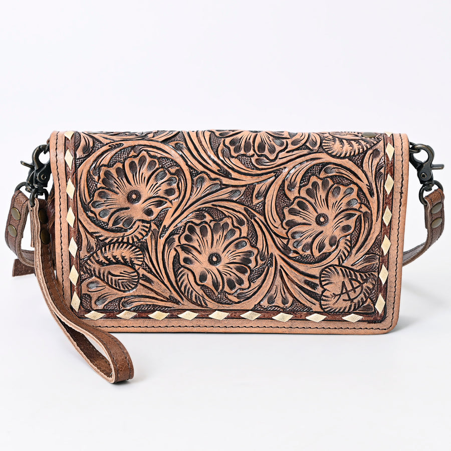 American Darling Organiser Bag Handcrafted from Crocodile Embossed Genuine Leather with YKK Zipper and Detachable Strap