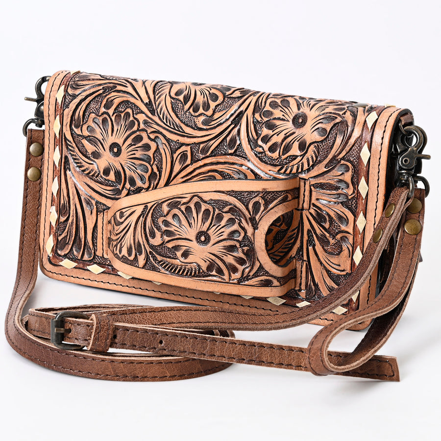 American Darling Hand Tooled Leather Organiser Bag - Uhorse