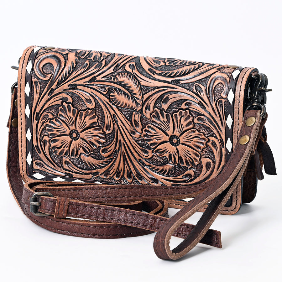 American Darling Hand Tooled Leather Organiser Bag - Uhorse