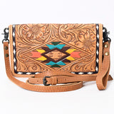 American Darling ORGANISER Upcycled Wool Genuine Leather women bag western handbag purse