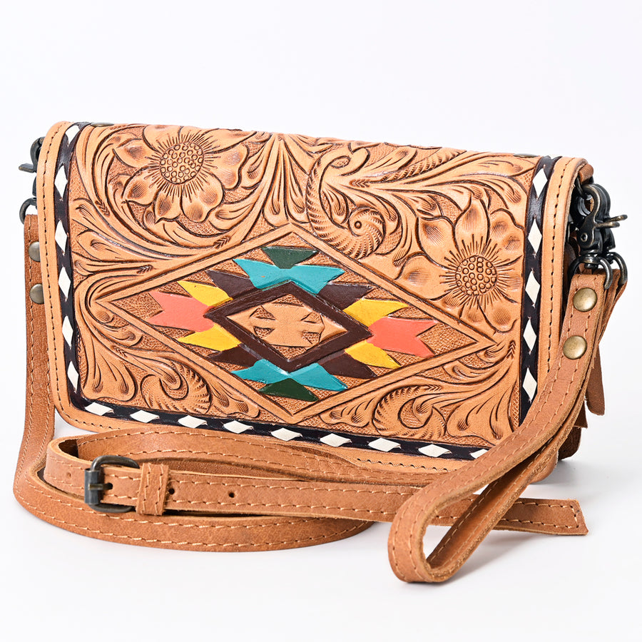 American Darling Hand Tooled Leather Organiser Bag - Uhorse