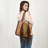 American Darling Tote Hand Tooled Hair-On Genuine Leather women bag western handbag purse