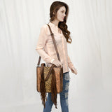 American Darling Tote Hand Tooled Hair-On Genuine Leather women bag western handbag purse