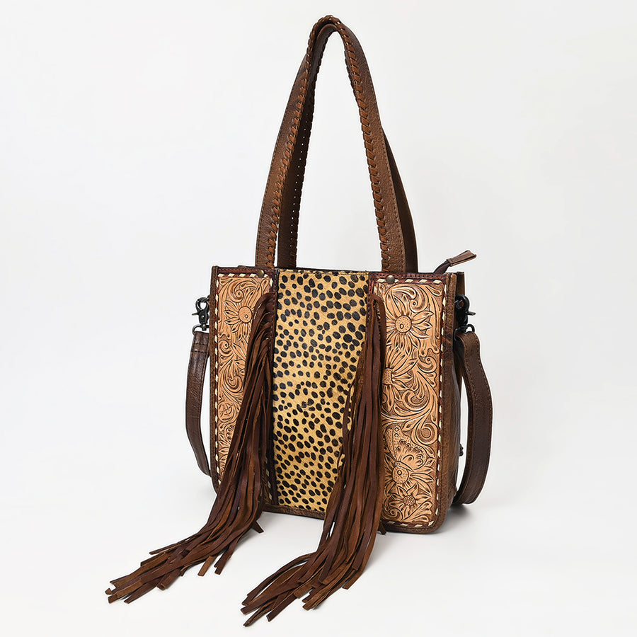 American Darling Tote Hand Tooled Hair on Genuine Leather women bag western handbag purse - Uhorse