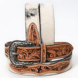 American Darling ADBLF202-L Beautifully Hand Tooled Hair-On Genuine American Leather Belt Men and  Women