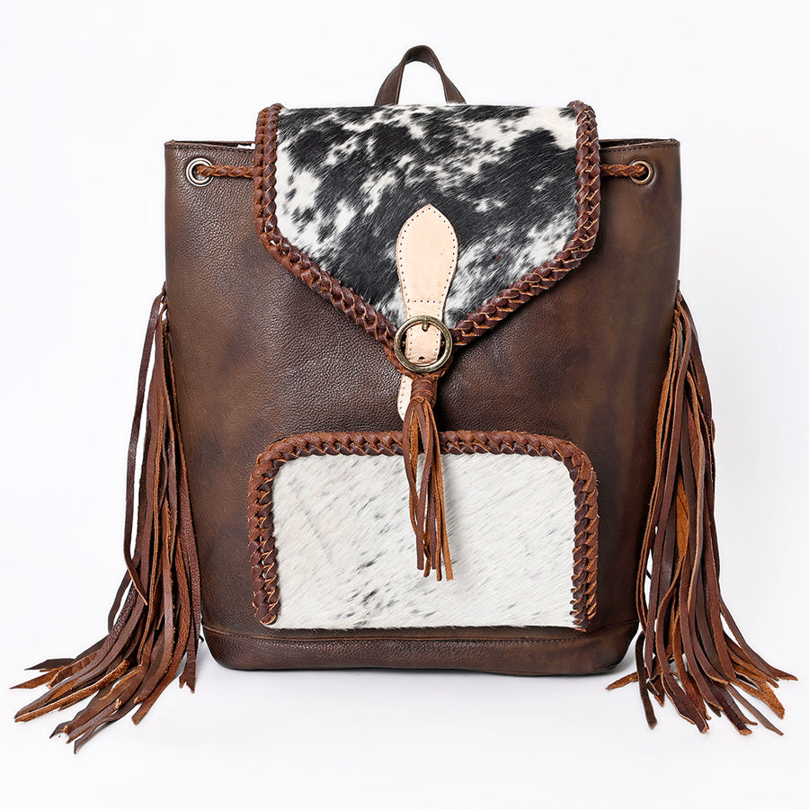 American Darling Backpack Western Genuine Leather Handcrafted Rucksack with Braided Detail and Drawstring Closure