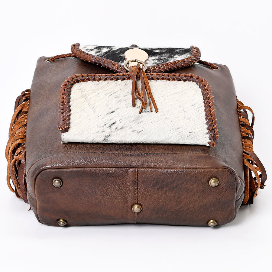 American Darling Backpack Western Genuine Leather Handcrafted Rucksack with Braided Detail and Drawstring Closure