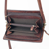 American Darling ADBGM169AA Organiser Hand Tooled Genuine Leather Women Bag Western Handbag Purse