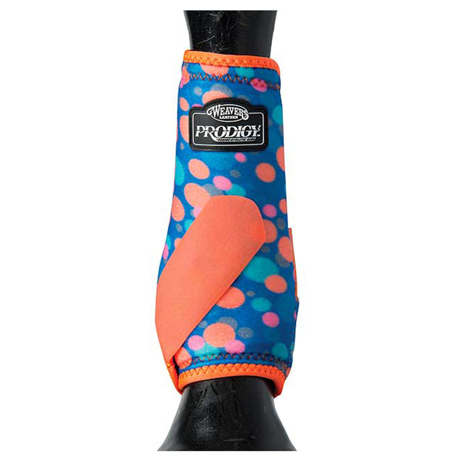 Small Prodigy Horse Athletic Sports Boots Front Blue Orange Bubble - Uhorse