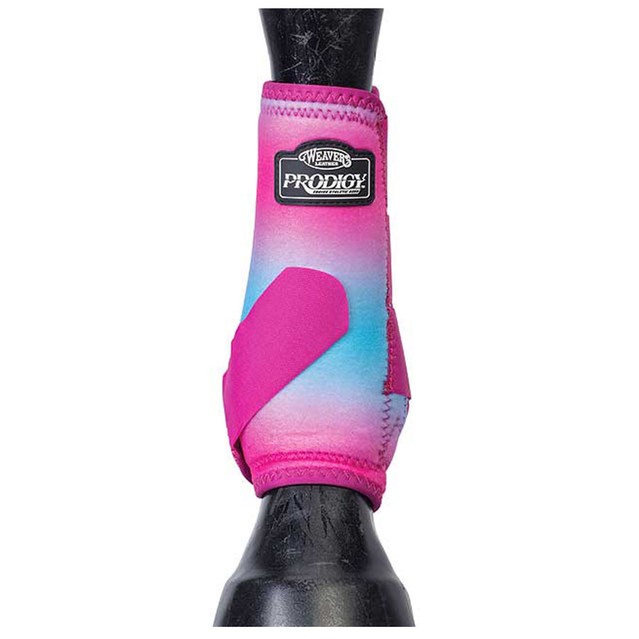 Small Prodigy H. Athletic Sports Boots Front By Weaver Pink Blue Ombre by Hilason – Cowboy and equestrian accessories