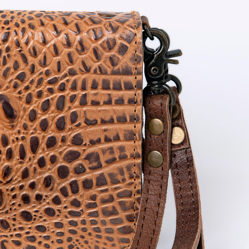 American Darling ADBG485AU Organiser Crocodile Embossed Genuine Leather Women Bag Western Handbag Purse