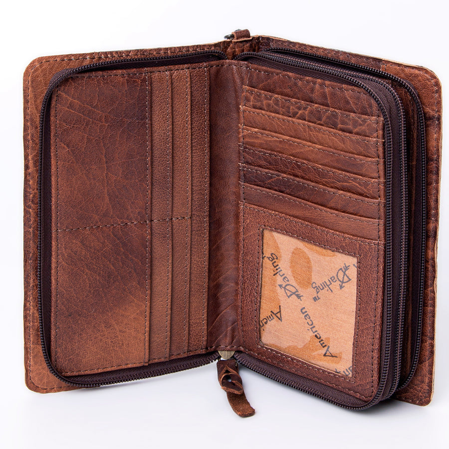 American Darling Organiser Bag Handcrafted from Crocodile Embossed Genuine Leather with YKK Zipper and Detachable Strap