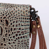 American Darling ADBG485AV Organiser Crocodile Embossed Genuine Leather Women Bag Western Handbag Purse