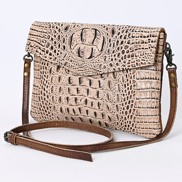 American Darling Envelope Crocodile Embossed Hair on Genuine Leather by Hilason – Cowboy and equestrian accessories