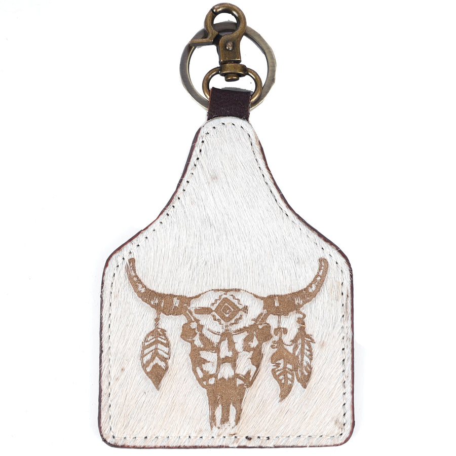 American Darling ADKRM116 Hair-On Genuine Leather Keyring by Hilason – Cowboy and equestrian accessories