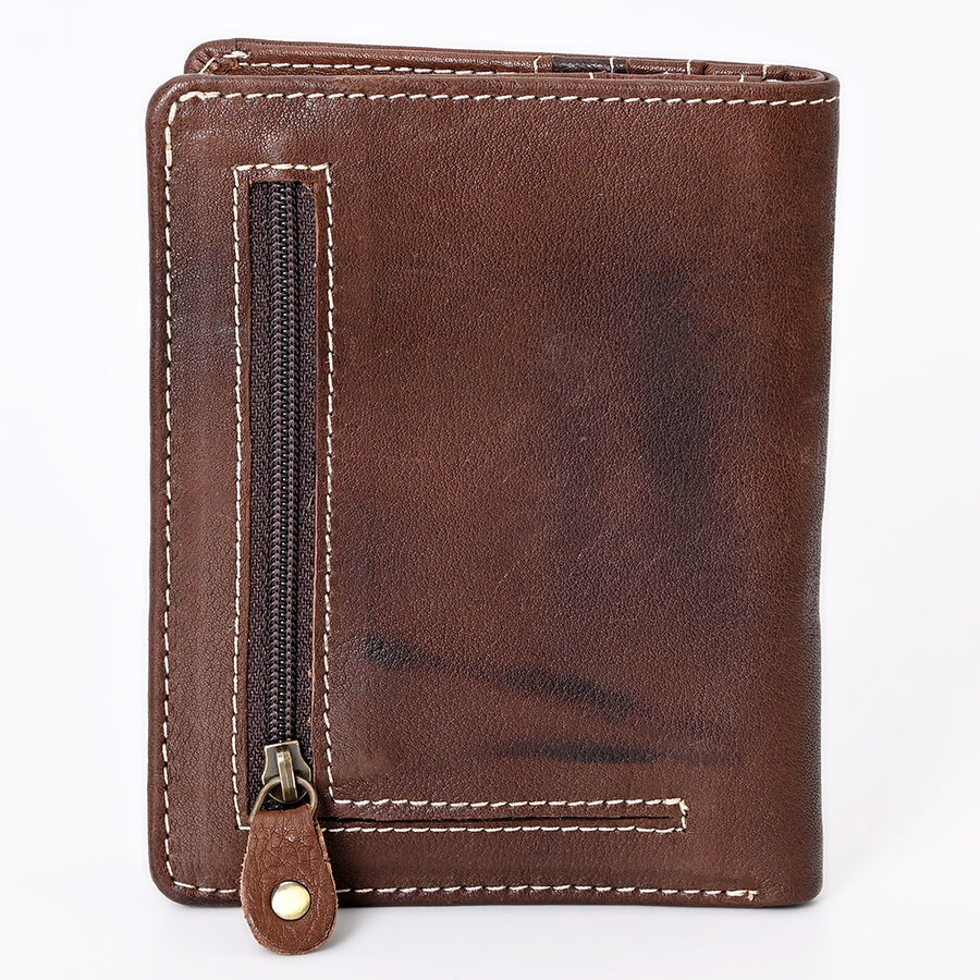 Never Mind Card-Holder Vintage Handmade Genuine Cowhide Leather Women Bag Western Handbag Purse