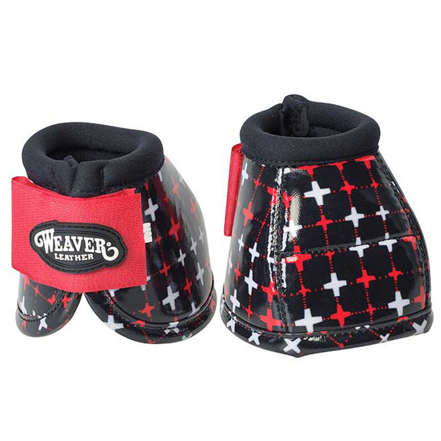 Weaver Leather H. Leg Bell Boots Red Crosses Medium by Hilason – Cowboy and equestrian accessories