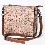 American Darling Crocodile Embossed Western Leather Large Cross body Bag - Uhorse