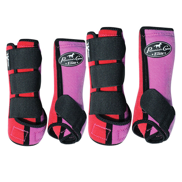 Sml Professional Choice Elite Sports Horse Medicine Boots 4 Pack Coral Lavender - Uhorse