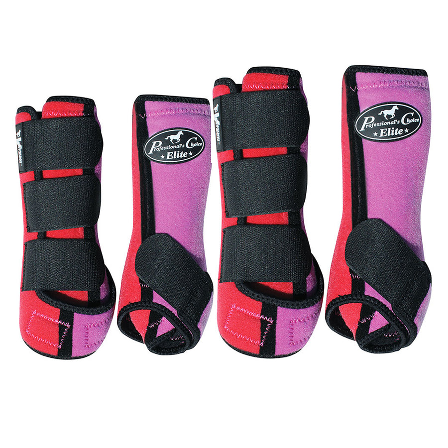 Sml Professional Choice Elite Sports Horse Medicine Boots 4 Pack Coral Lavender - Uhorse