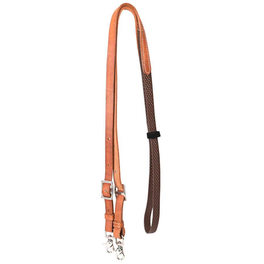 8 Ft Hilason Horse Western Leather Rubber Grip Barrel Roper Reins Tan / Brown - Uhorse