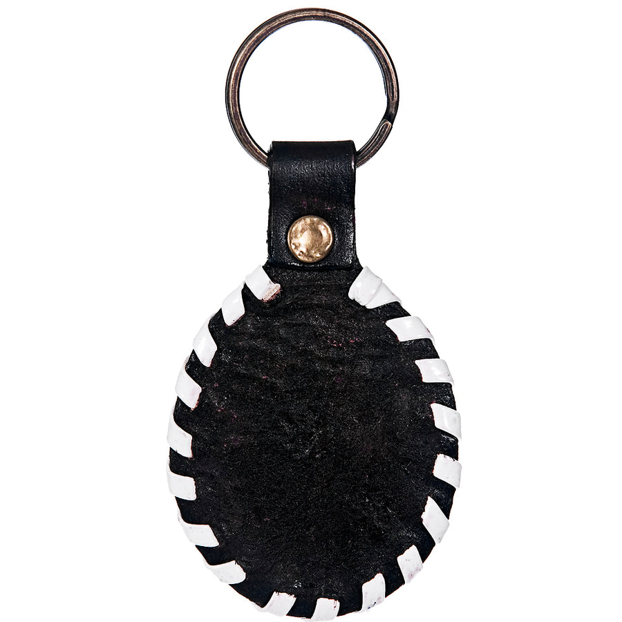 Hand Tooled Leather Key Chain Ring Handcraft Handmade Hilason