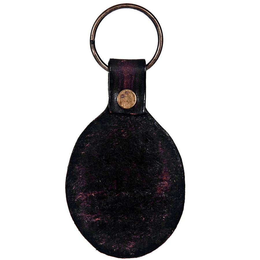 Hand Tooled Leather Key Chain Ring Handcraft Handmade Hilason