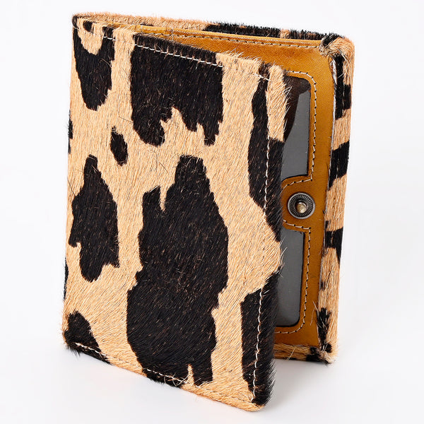 Cowhide leather wallet with brown and white spotted pattern - Uhorse
