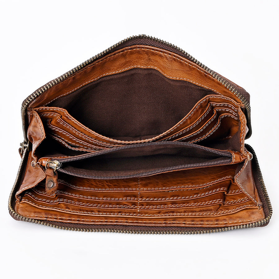 Never Mind Nmbgm106H Wallet Vintage Handmade Genuine Cowhide Leather Women Bag Western Handbag Purse
