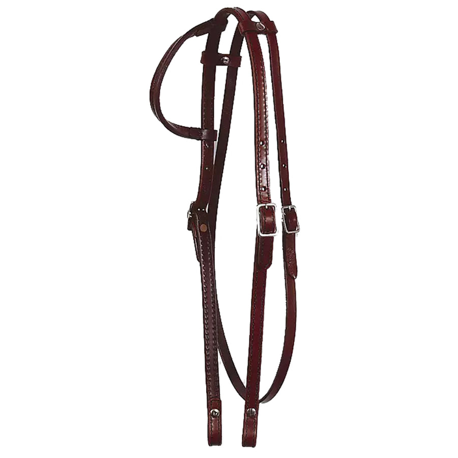 CIRCLE Y W. H. One Ear Headstall Tk. American Leather Dark Brown – by Hilason – Cowboy and equestrian accessories