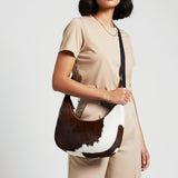 American Darling Hair-On Cowhide Hobo Bag, Genuine Leather Western Shoulder Bag with Tooled Strap and Spacious Interior