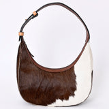American Darling Hair-On Cowhide Hobo Bag, Genuine Leather Western Shoulder Bag with Tooled Strap and Spacious Interior