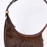 American Darling Hair-On Cowhide Hobo Bag, Genuine Leather Western Shoulder Bag with Tooled Strap and Spacious Interior