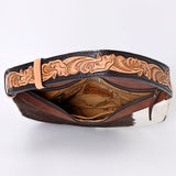 American Darling Hair-On Cowhide Hobo Bag, Genuine Leather Western Shoulder Bag with Tooled Strap and Spacious Interior