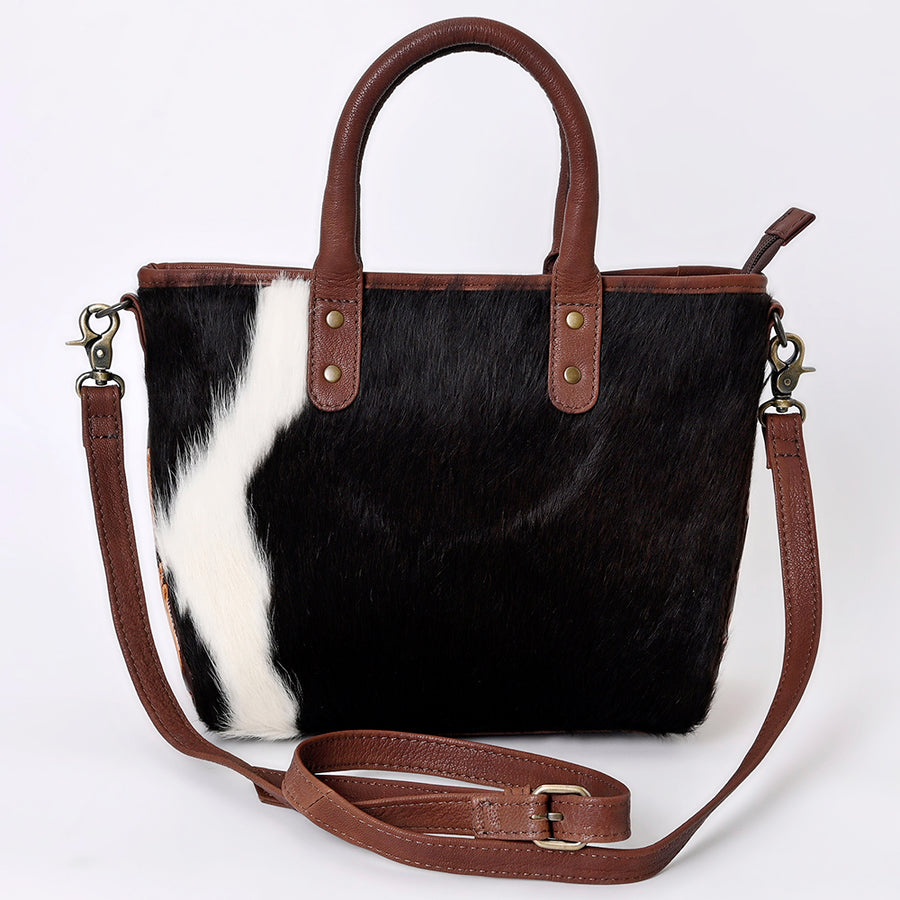 American Darling Western Leather Tote Bag with Hair-On Cowhide, Genuine Leather, Everyday Carry Tote, Handmade Premium Quality