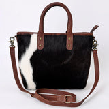 American Darling Western Leather Tote Bag with Hair-On Cowhide, Genuine Leather, Everyday Carry Tote, Handmade Premium Quality