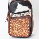 American Darling Sling Hand Tooled Hair-On Genuine Leather women bag