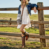 American Darling Sling Hand Tooled Hair-On Genuine Leather women bag