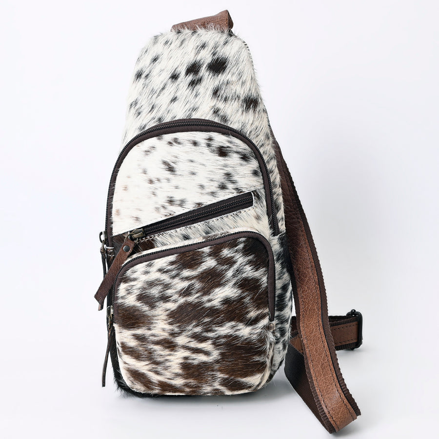 American Darling Western Crossbody Bag – Hair-On Cowhide, Genuine Leather, Hand-Tooled Floral, Adjustable Strap, Everyday Carry