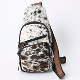 American Darling Sling Hand Tooled Hair-On Genuine Leather women bag