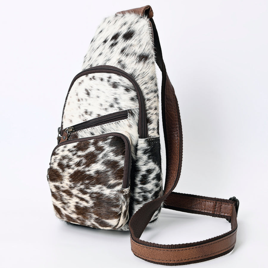 American Darling Western Hair-On Cowhide Sling Backpack - Genuine Leather Everyday Crossbody Bag - Hilason