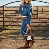 American Darling Western Tote Bag with Hair-On Cowhide, Hand-Tooled Floral Leather, Premium Craftsmanship & Everyday Carry Design