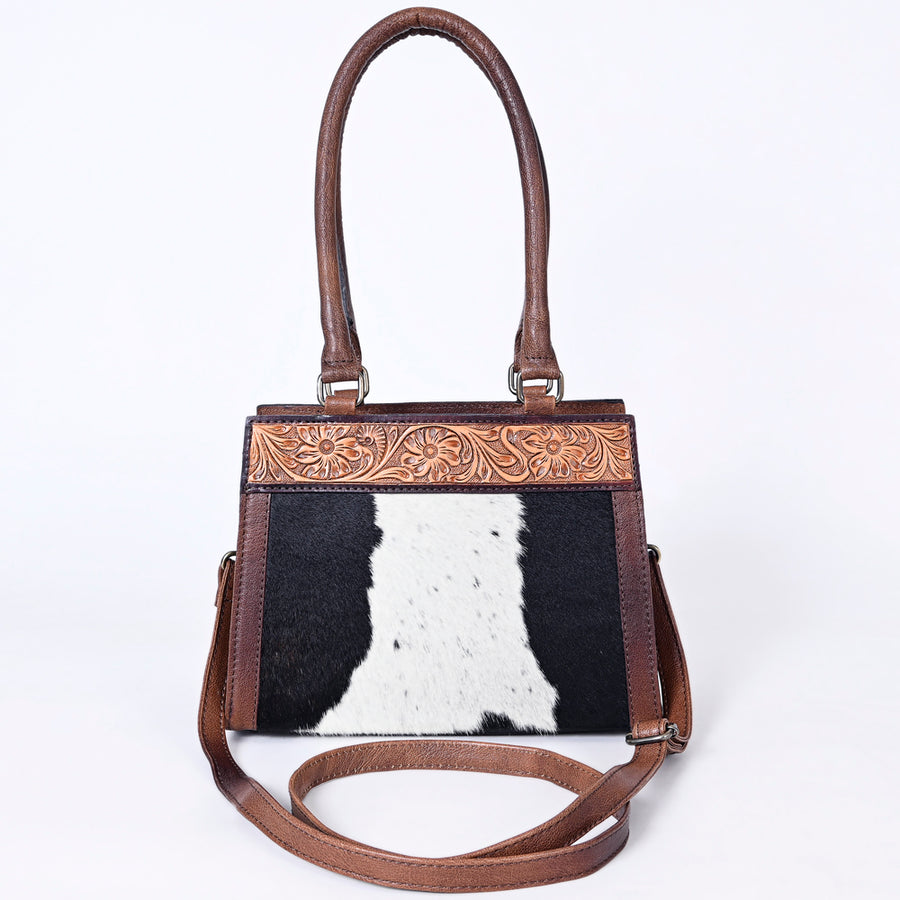 American Darling Western Tote Bag with Hair-On Cowhide, Hand-Tooled Floral Leather, Premium Craftsmanship & Everyday Carry Design