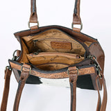 American Darling Western Tote Bag with Hair-On Cowhide, Hand-Tooled Floral Leather, Premium Craftsmanship & Everyday Carry Design