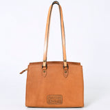 American Darling Western Tote Bag – Genuine Leather Hair-On Cowhide with Hand-Tooled Floral Detailing – Premium Designer