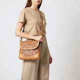 American Darling Western Leather Crossbody Bag – Handcrafted with Hand-Tooled Floral Carving, Genuine Leather, Durable and Stylish