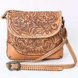 American Darling Western Leather Crossbody Bag – Handcrafted with Hand-Tooled Floral Carving, Genuine Leather, Durable and Stylish
