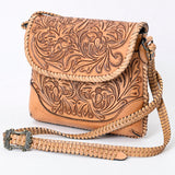 American Darling Handcrafted Leather Western Crossbody Bag - Hand-Tooled Floral Carving with Genuine Leather - Hilason