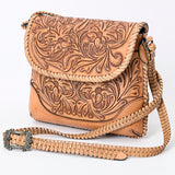 American Darling Western Leather Crossbody Bag – Handcrafted with Hand-Tooled Floral Carving, Genuine Leather, Durable and Stylish