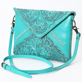 Purple leather tooled shoulder bag with pink accents - Uhorse